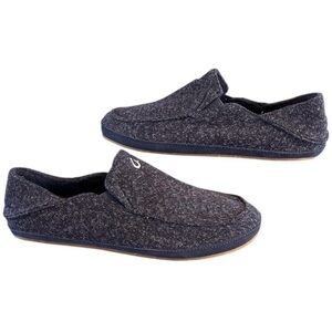 Olukai Moloa NWOT Hulu Wool Blend Slippers Shoes Trench Blue Mens Size 11